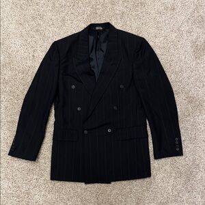 Classic Black Double-Breasted Men's Blazer